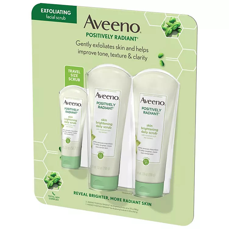 Aveeno Positively Radiant Brightening Face Scrub (3 pk.)