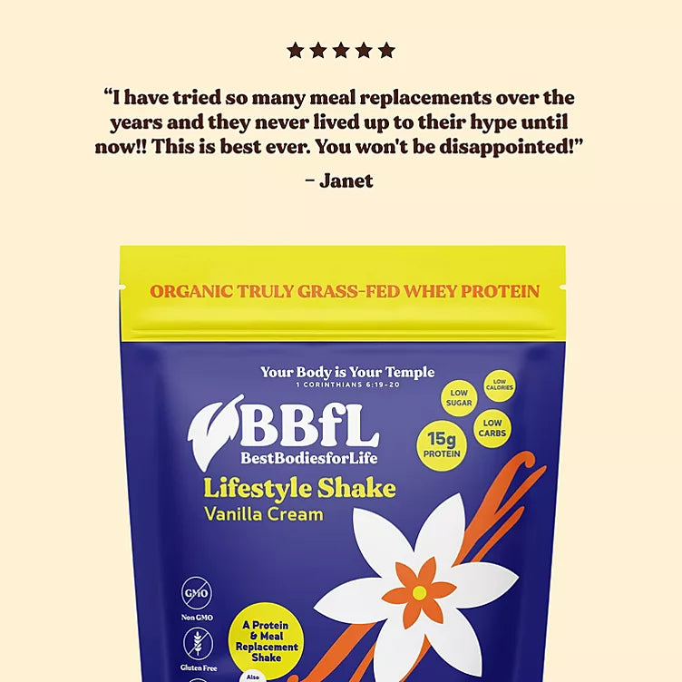 BBfL Organic Whey Based Lifestyle Protein Shake, Vanilla  14.1 oz. Bag