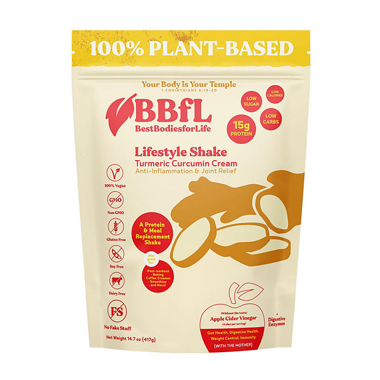 BBfL Plant Based Lifestyle Protein Shake, Turmeric (Choose Size)