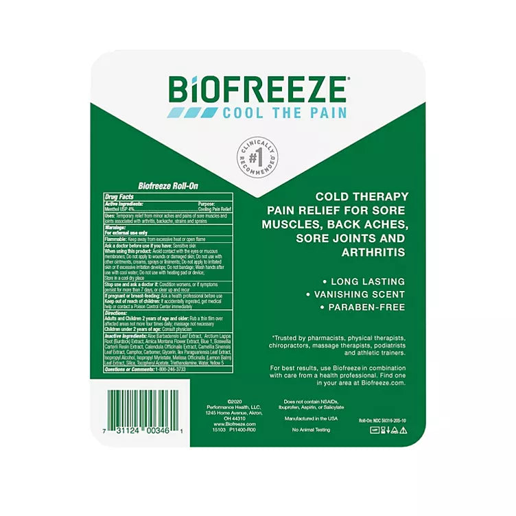 BIOFREEZE Cold Therapy Pain Relief Roll-On (2 pk., 3 fl. oz./pk.)