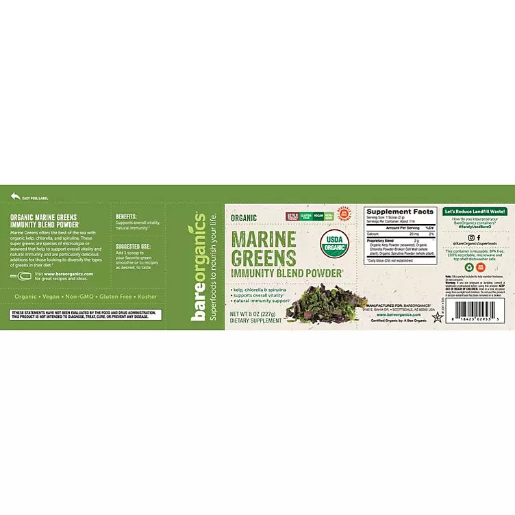 BareOrganics Marine Super Greens Powder (2 pk.)