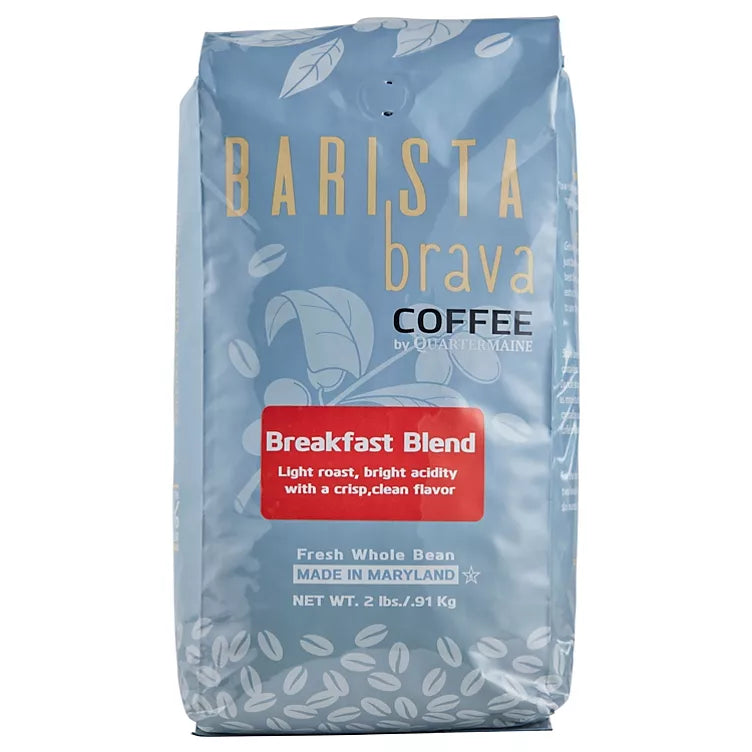 Barista Brava by Quartermaine Whole Bean Coffee, Breakfast Blend (32 oz.)