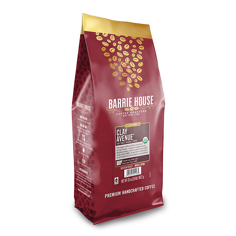 Barrie House Fair Trade Organic Whole Bean Coffee, Clay Avenue (32 oz.)