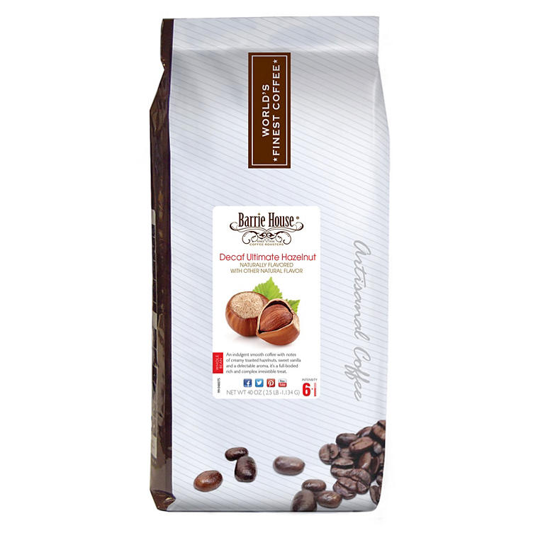 Barrie House Whole Bean Coffee, Decaf Hazelnut (40 oz.)