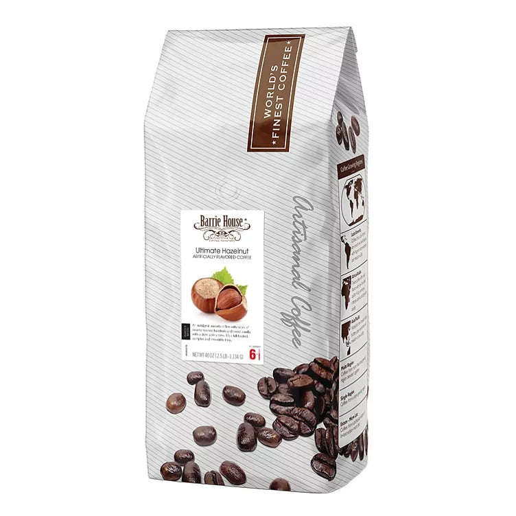 Barrie House Whole Bean Coffee, Ultimate Hazelnut (40 oz.)