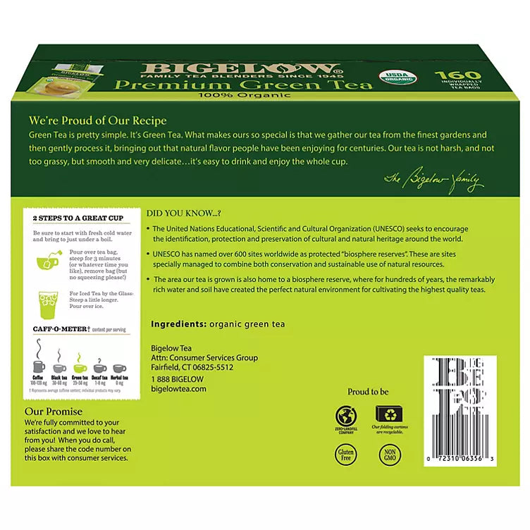 Bigelow Premium Organic Green Tea (160 ct.)