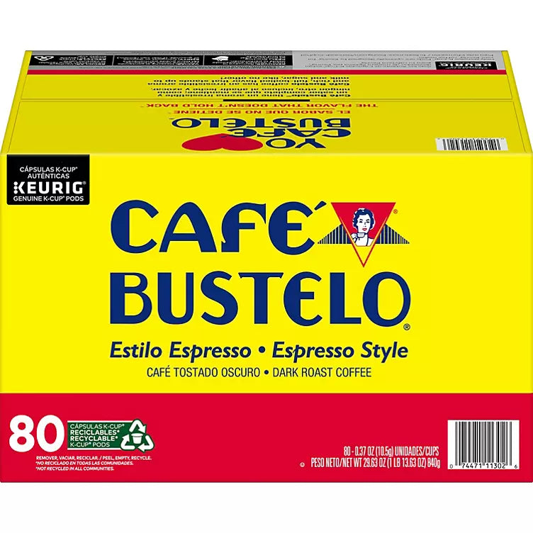 Café Bustelo, Espresso Style Dark Roast Coffee, Keurig K-Cup Pods (80ct.)