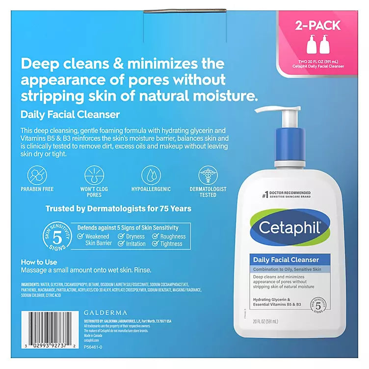 Cetaphil Daily Facial Cleanser (20 oz., 2 pk.)