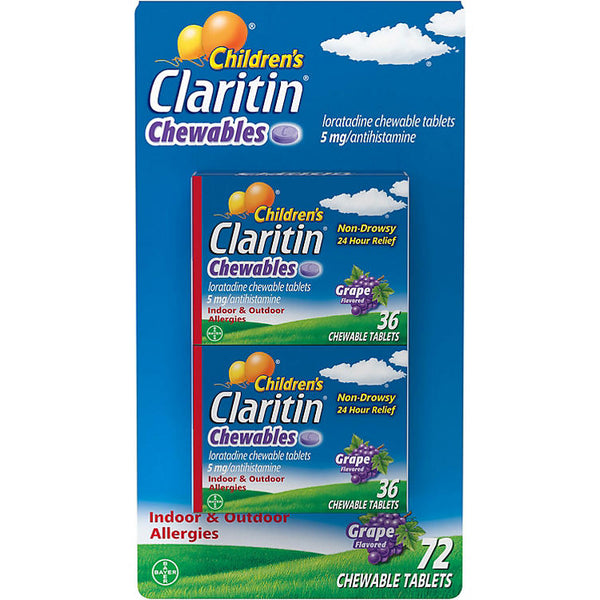 Children's Claritin Grape Chewable Allergy Tablets (72 ct.)