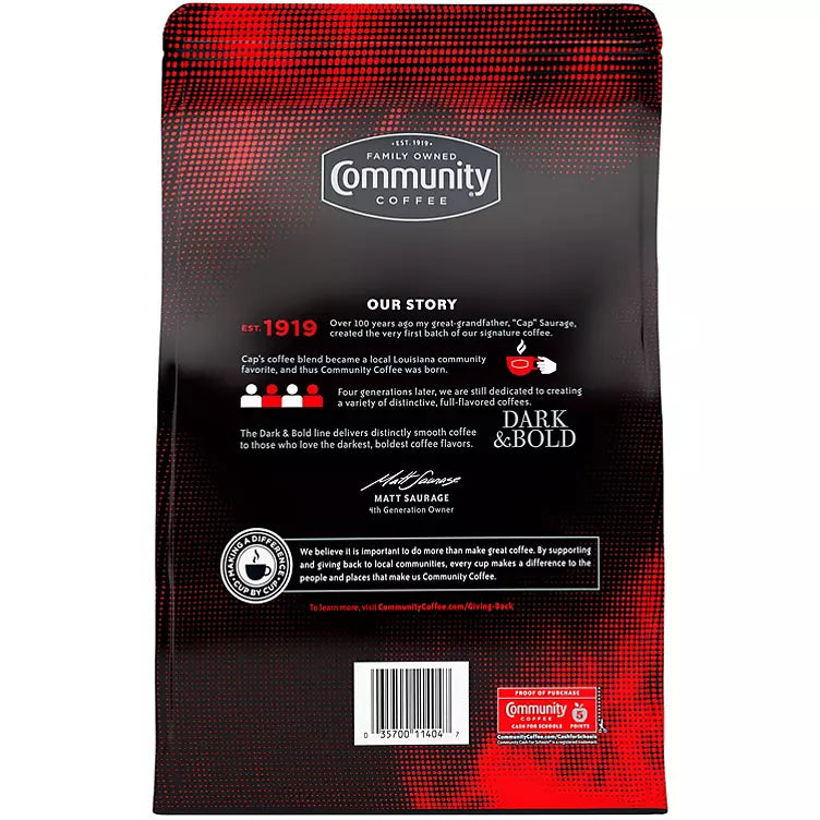 Community Coffee Espresso Roast Ground Coffee, Dark and Bold (46 oz.)