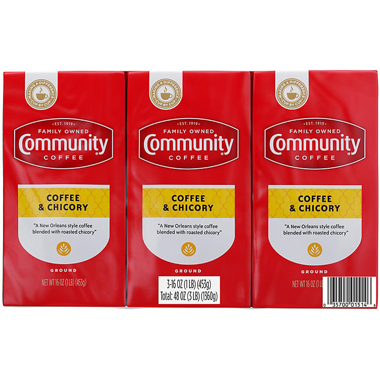 Community Coffee Ground, Coffee & Chicory (3pk.)