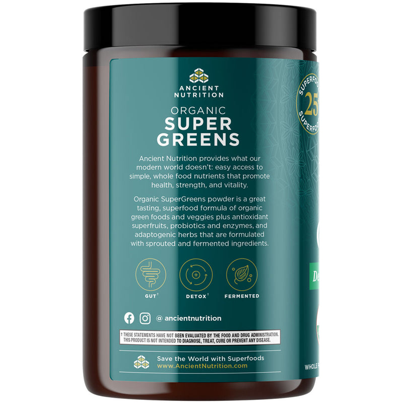 유기농 SuperGreens 분말 녹색 맛 7.05 oz(200 g)