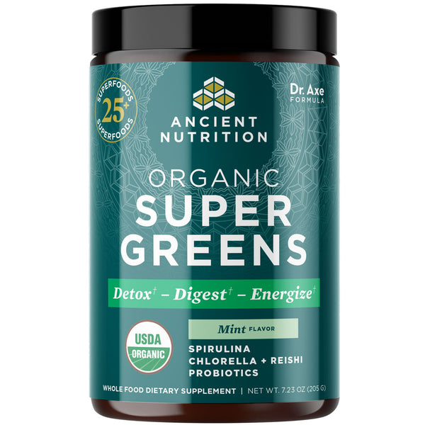 Organic SuperGreens Powder Mint Flavor 7.23 oz (205 g)