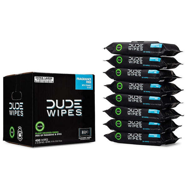 DUDE Wipes, Flushable Wipes, Extra Large and Fragrance-Free Wipes (400 ct.)