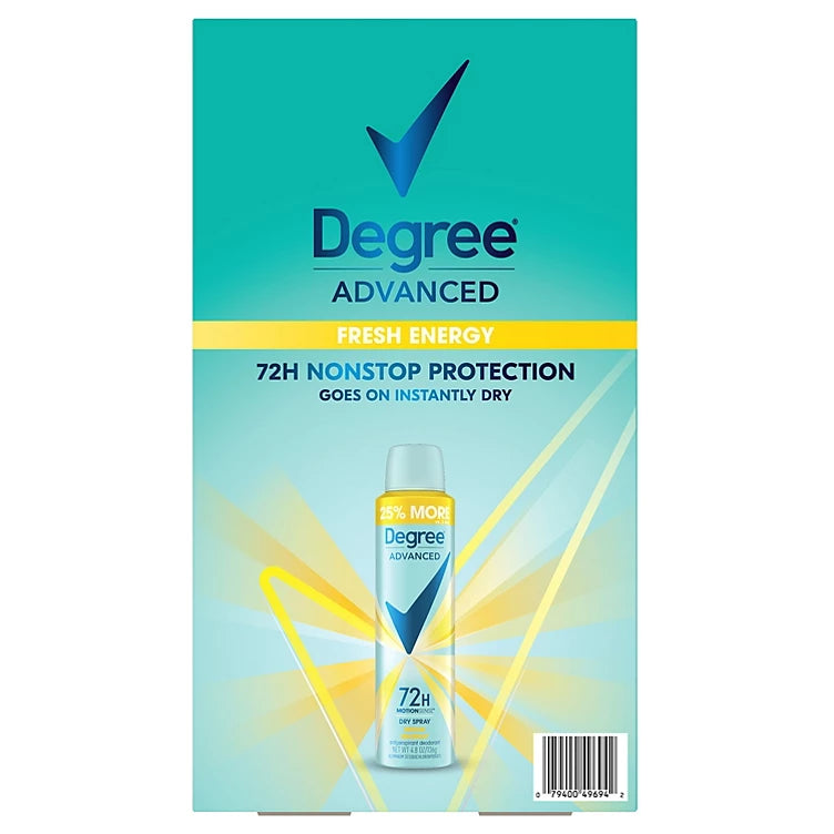 Degree Advanced Dry Spray Antiperspirant & Deodorant, Fresh Energy (4.8 oz., 3 pk.)