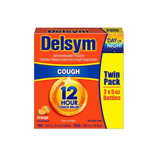Delsym Adult Liquid Cough Suppressant, 5 fl. oz./pk., 2 pk. (Choose Your Flavor)