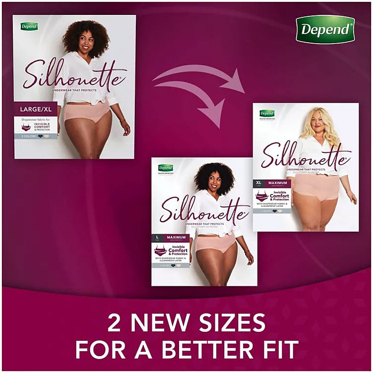 Depend Silhouette Incontinence Underwear for Women, Maximum Absorbency (Choose Your Size)
