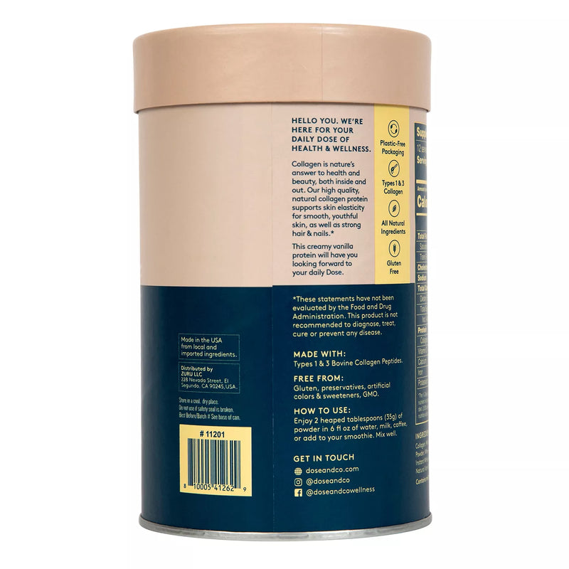 Dose & Co. Collagen Protein Powder, Vanilla (14.8 oz)