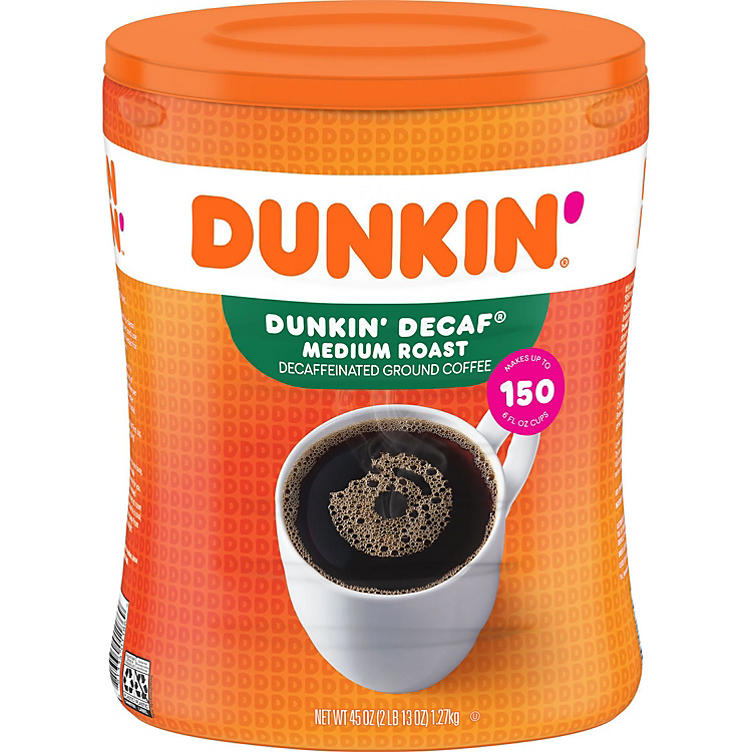 Dunkin' Donuts Decaffeinated Ground Coffee, Medium Roast (45 oz.)