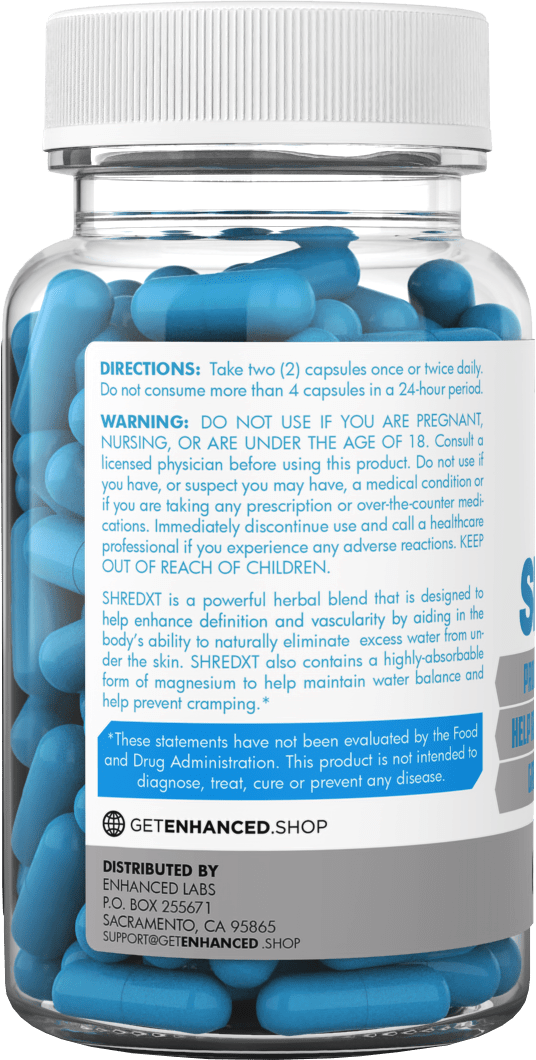 Shred XT 천연 이뇨제 - 근육 정의를 개선하고 과도한 수분 무게를 줄이는 60캡슐