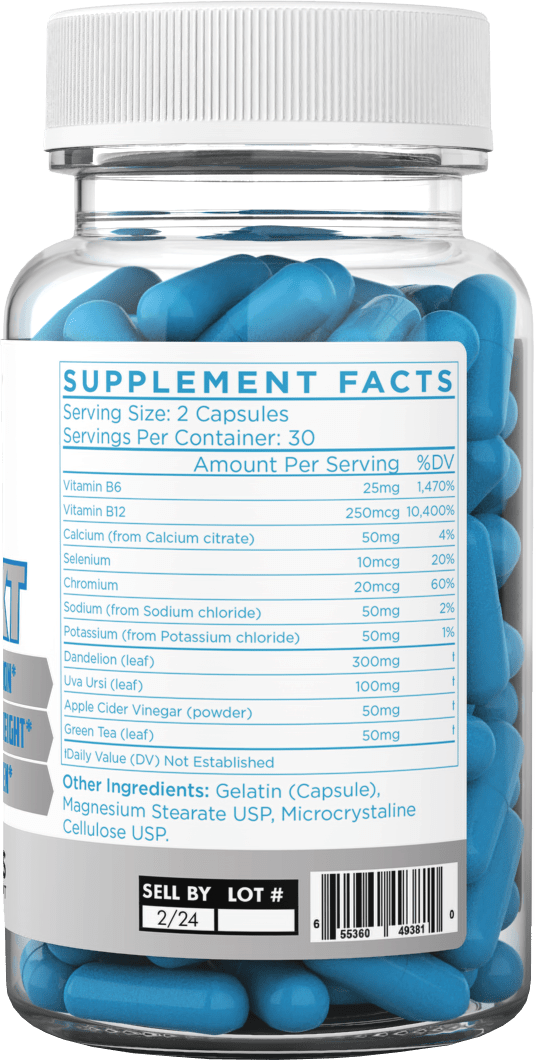 Shred XT 천연 이뇨제 - 근육 정의를 개선하고 과도한 수분 무게를 줄이는 60캡슐