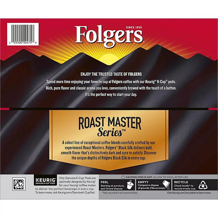 Folgers Black Silk Coffee K-Cups, Dark Roast (100 ct.)