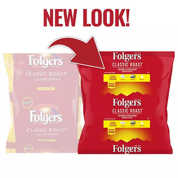 Folgers Classic Roast Ground Coffee, Filter Packs (0.9 oz., 40 ct.)