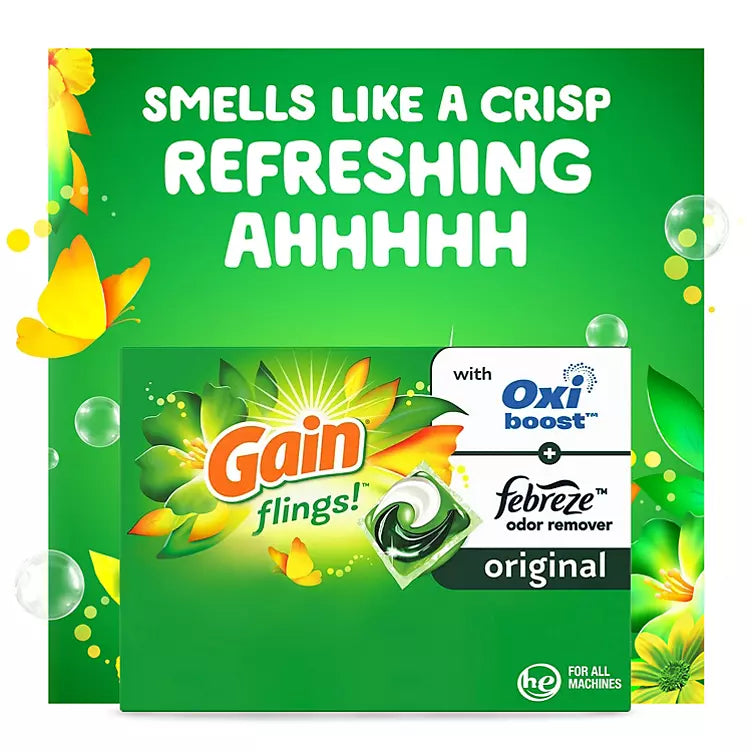 Gain Flings! Liquid Laundry Detergent Pacs, Original Scent (152 ct.)