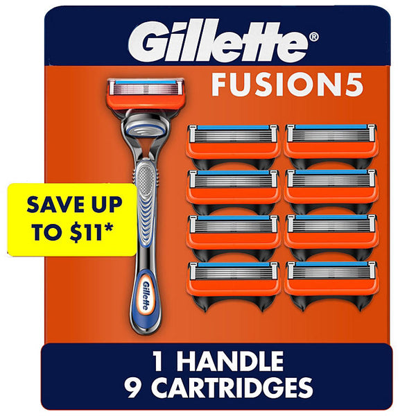 Gillette Fusion5 Men's Razor Handle + 9 Blade Refills