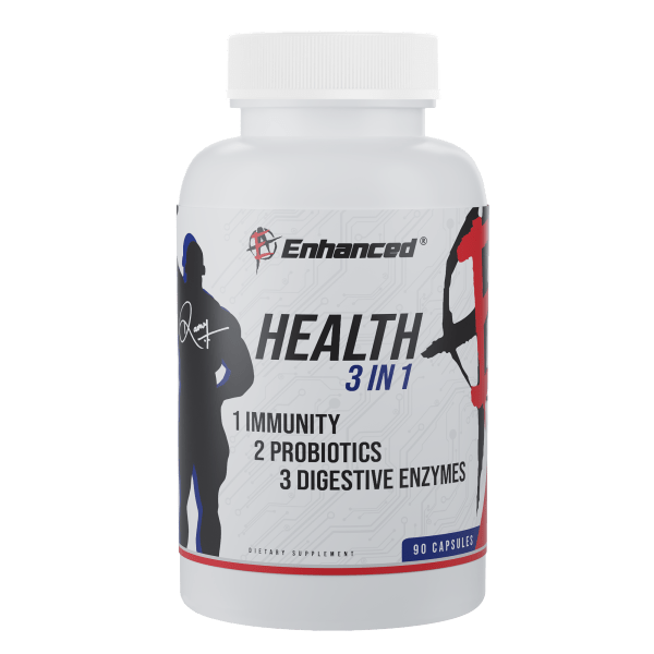HEALTH 3 IN 1<h4>Probiotics + Digestive Enzymes + Immunity Support</h4>