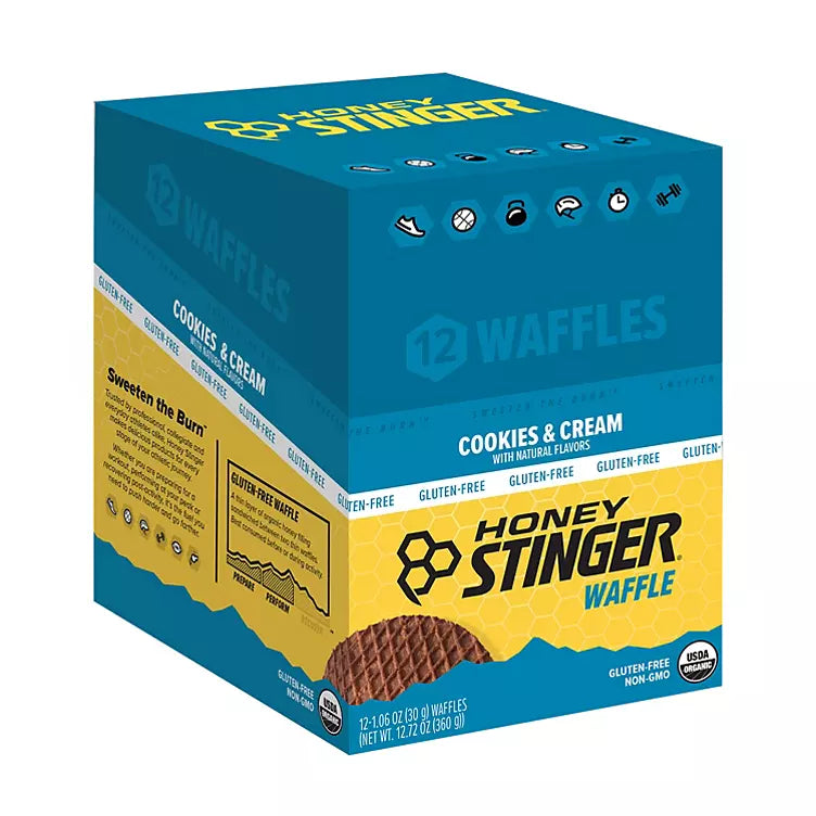 Honey Stinger Gluten Free Waffle Box Pack, Cookies & Cream (12 ct.)