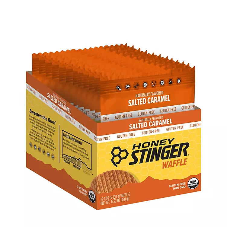Honey Stinger Gluten Free Waffle Box Pack, Salted Caramel (12 ct.)