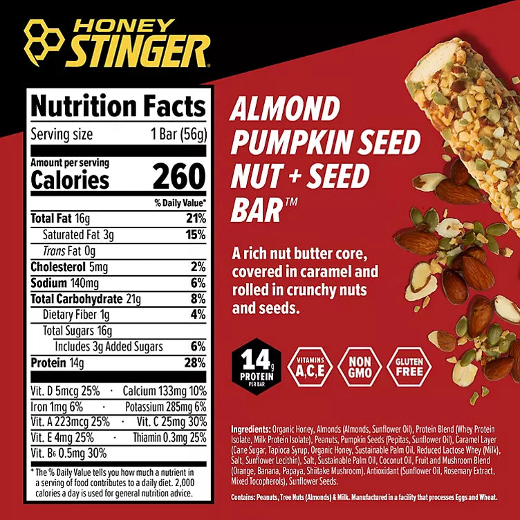 Honey Stinger Nut & Seed Bar, Choose Your Flavor (12 ct.)