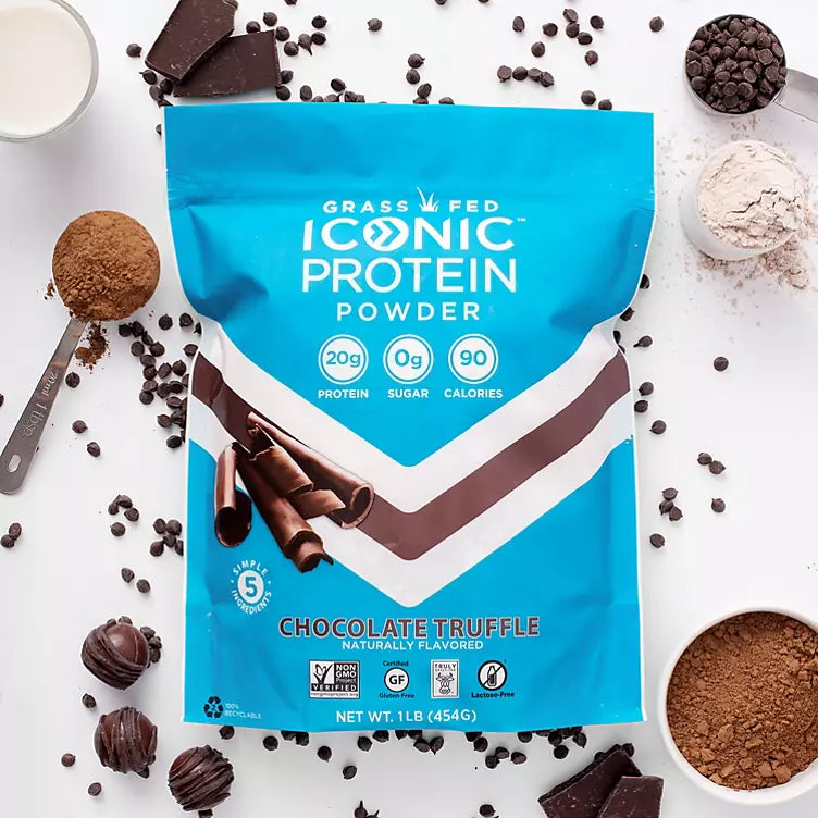 ICONIC Protein Grass Fed Protein Powder, Chocolate (1 lb.)