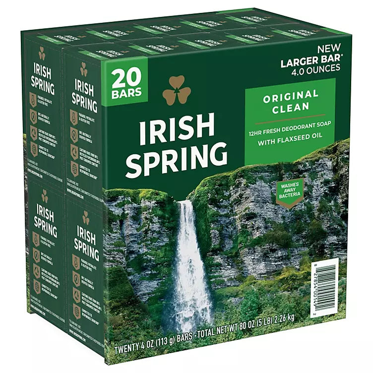 Irish Spring Bar Soap, Original Clean (4 oz., 20 ct.)