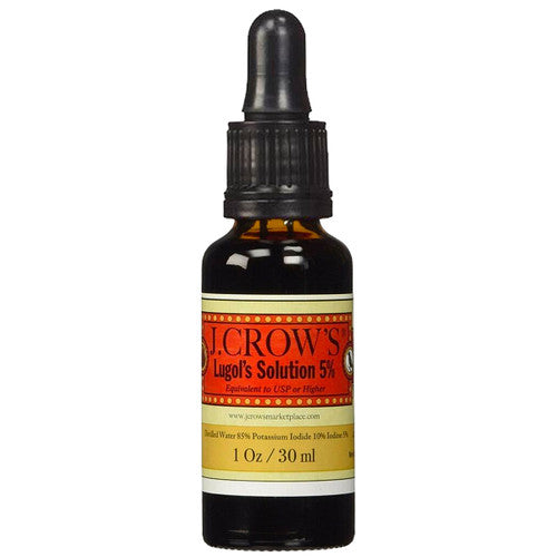 J. Crow Company Lugol의 요오드 용액 5% 용액 1oz ( 30 ml )