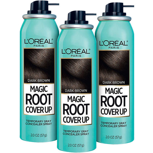 L'Oreal Paris Magic Root Cover Up Temporary Gray Concealer Spray, Dark Brown (3 pk.)