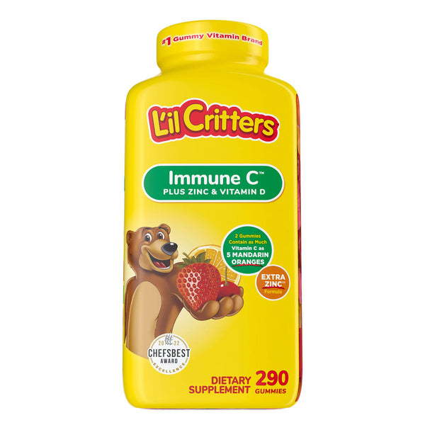 L'il Critters Kids 'Immune C Plus Zinc and Vitamin D Gummy Bears (290 ct.) صمغ الدب من ليل كريترز للأطفال