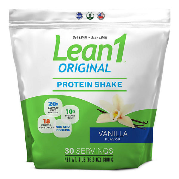 Lean 1 Fat Burning Meal Replacement Protein Shake, Choose Your Flavor (30 servings)