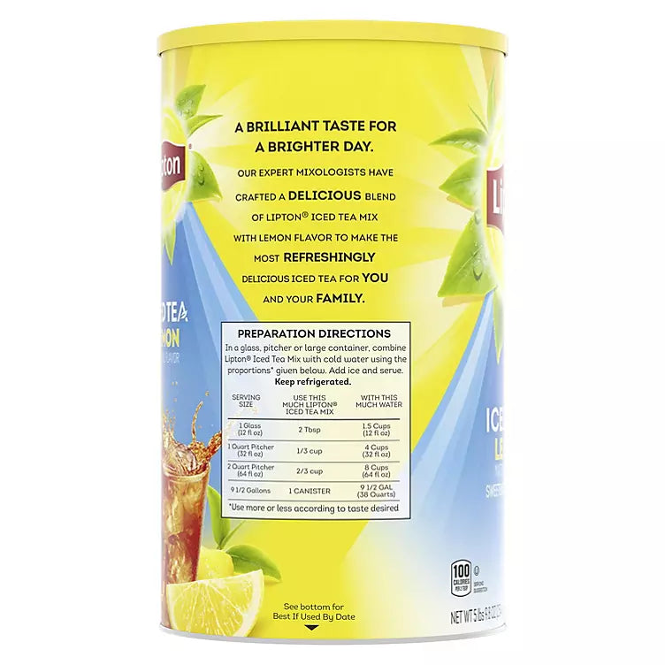 Lipton Sweetened Iced Tea Mix, Lemon (89.8 oz.)