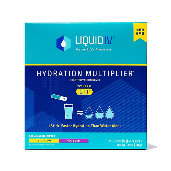 Liquid I.V. Hydration Multiplier Electrolyte Powder Packets, Lemon Lime & Acai Berry (24 pk.)