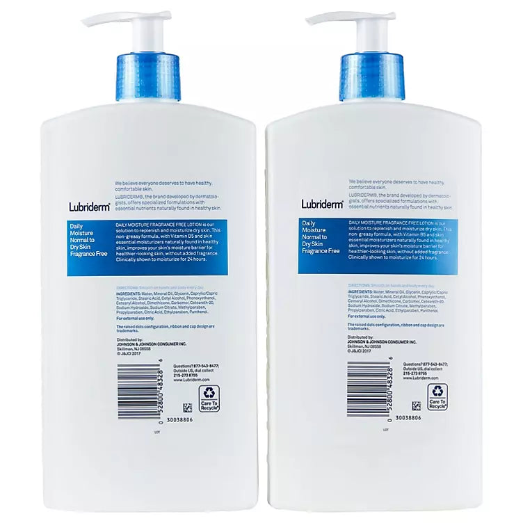 Lubriderm Daily Moisture Body Lotion, Fragrance-Free (24 fl. oz., 2 pk.)