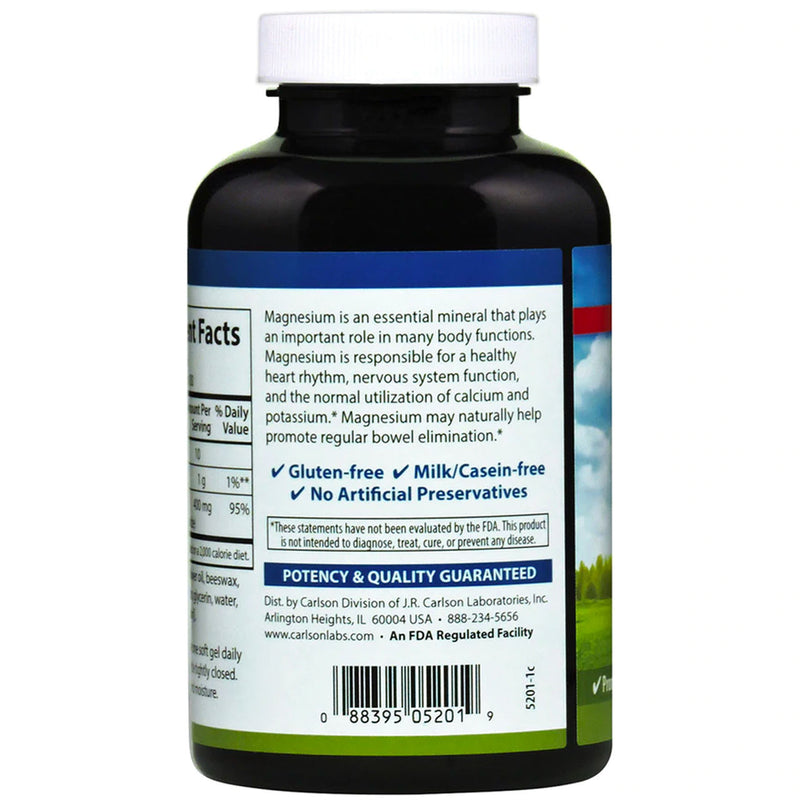 Liquid Magnesium Gels 400 mg 250 gels