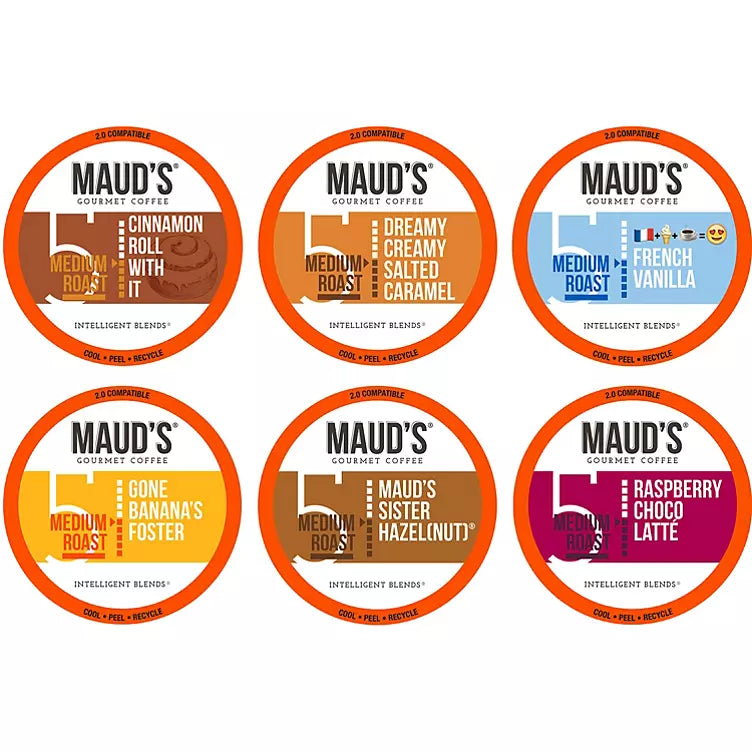 Maud's Gourmet 100% Arabica Flavored Coffee, Variety Pack (72 ct.)