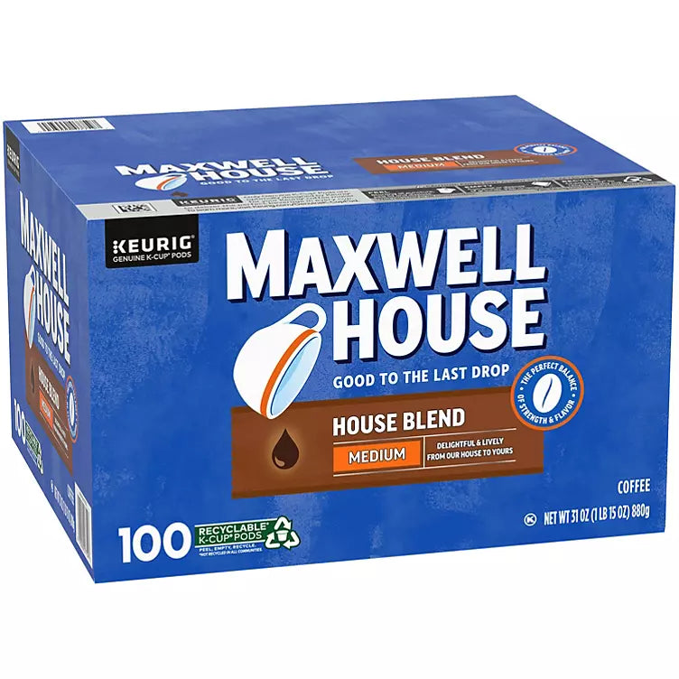 Maxwell House Medium Roast House Blend Coffee K-Cups (100 ct.)