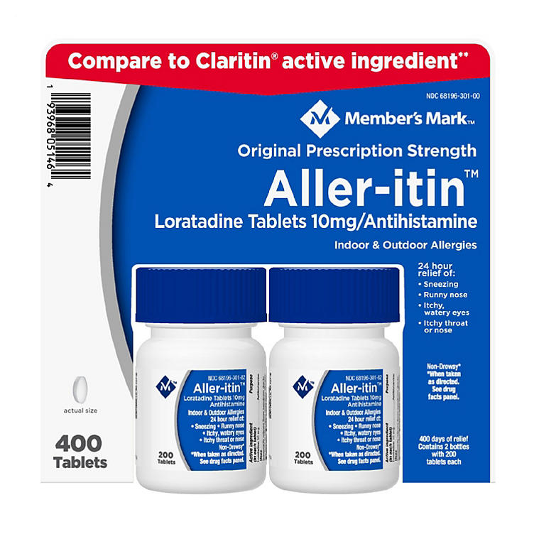 Member's Mark Aller-itin Loratadine Tablets 10mg, Antihistamine (400 ct.)