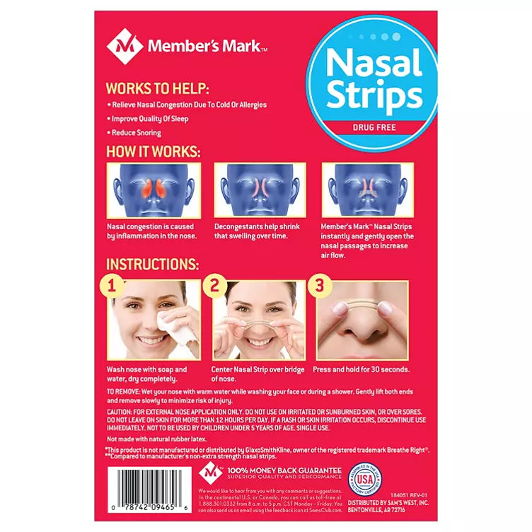 Member's Mark Extra Strength Nasal Strips, Tan (44 ct.)