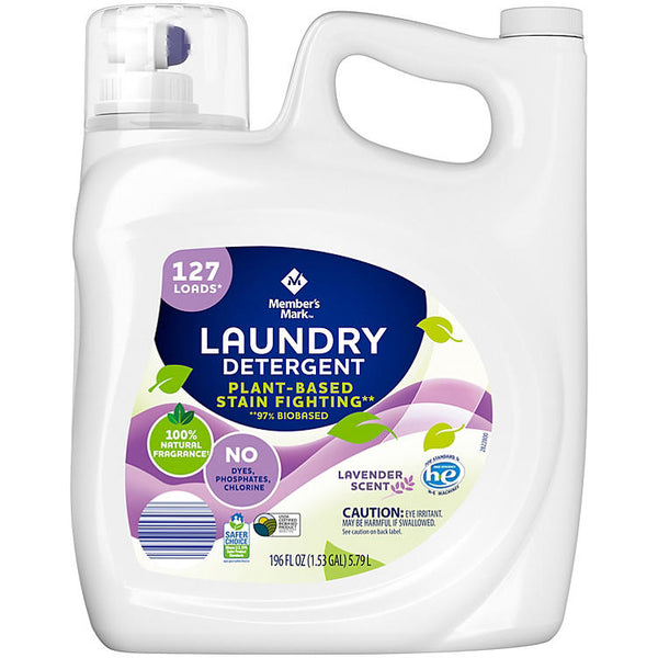 Member's Mark Plant Based Liquid Laundry Detergent, Lavender Scent (196 fl. oz., 127 loads)