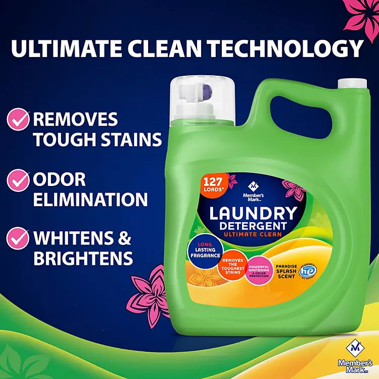Member's Mark Ultimate Clean Liquid Laundry Detergent, Paradise Splash Scent (196 oz.)