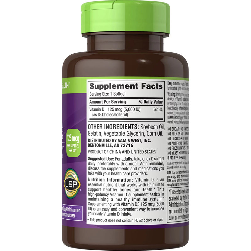 Member's Mark Vitamin D-3 5000 IU Dietary Supplement (400 ct.)